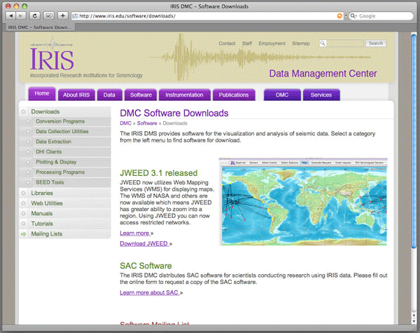 Software downloads page