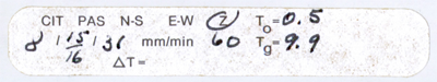 Scanned seismogram label