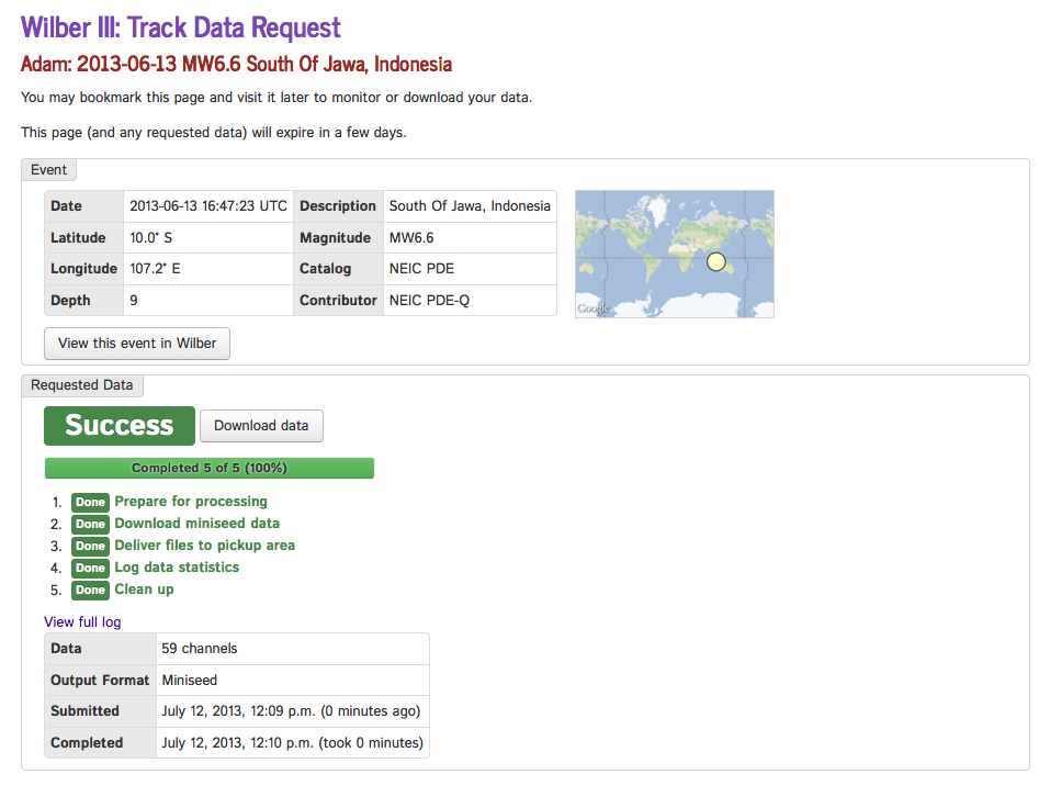 Figure 5 - Request Status