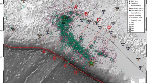 Map of earthquake catalog event locations.