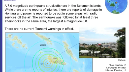 M 7.0 Solomon Islands