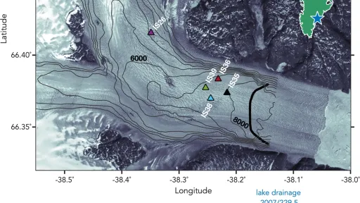 Clocking a speeding glacier reveals the fate of a disappearing lake