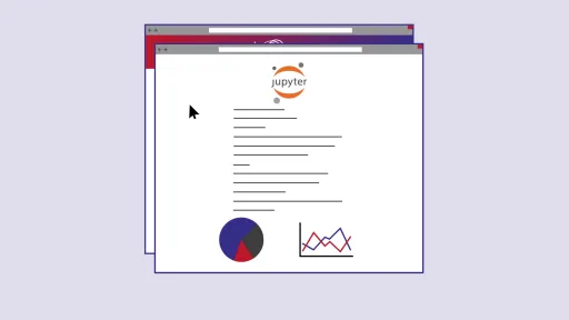 Illustration of a browser window displaying a Jupyter notebook.
