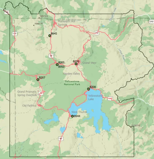 Map of Yellowstone.