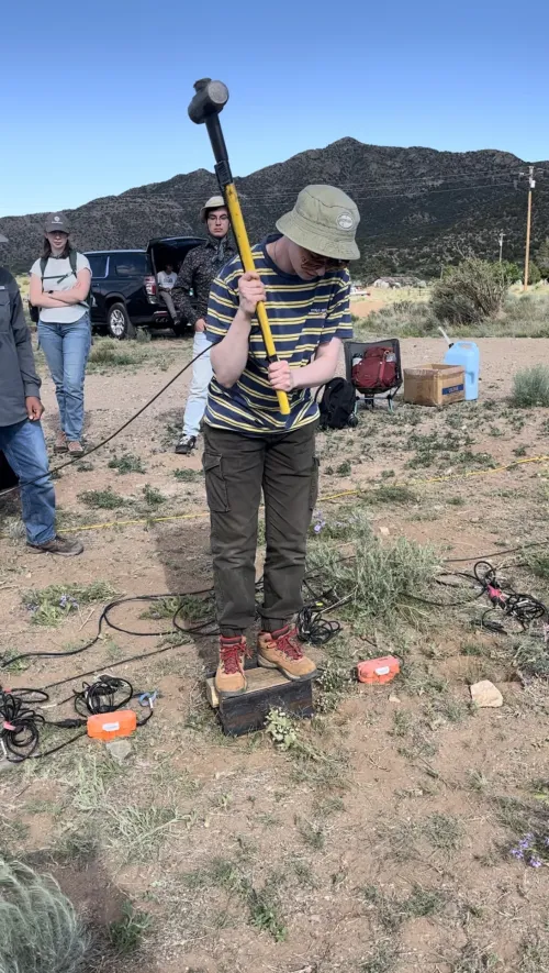 Tyler working in the field. 