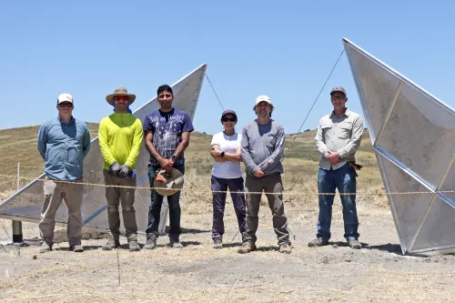 group photo in front of corner reflectors