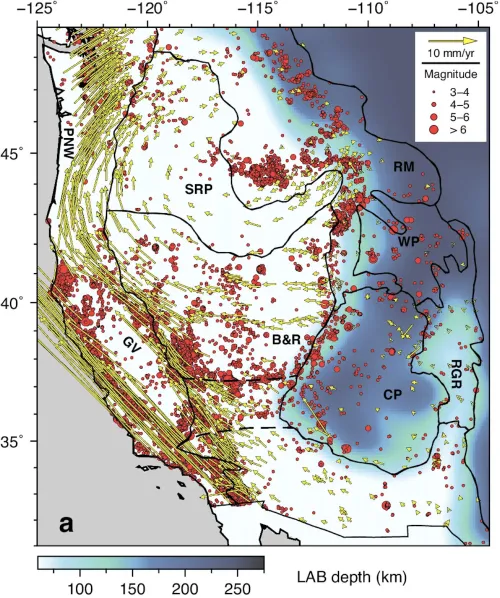 map figure showing Western United States