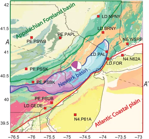 Map of the surrounding region.