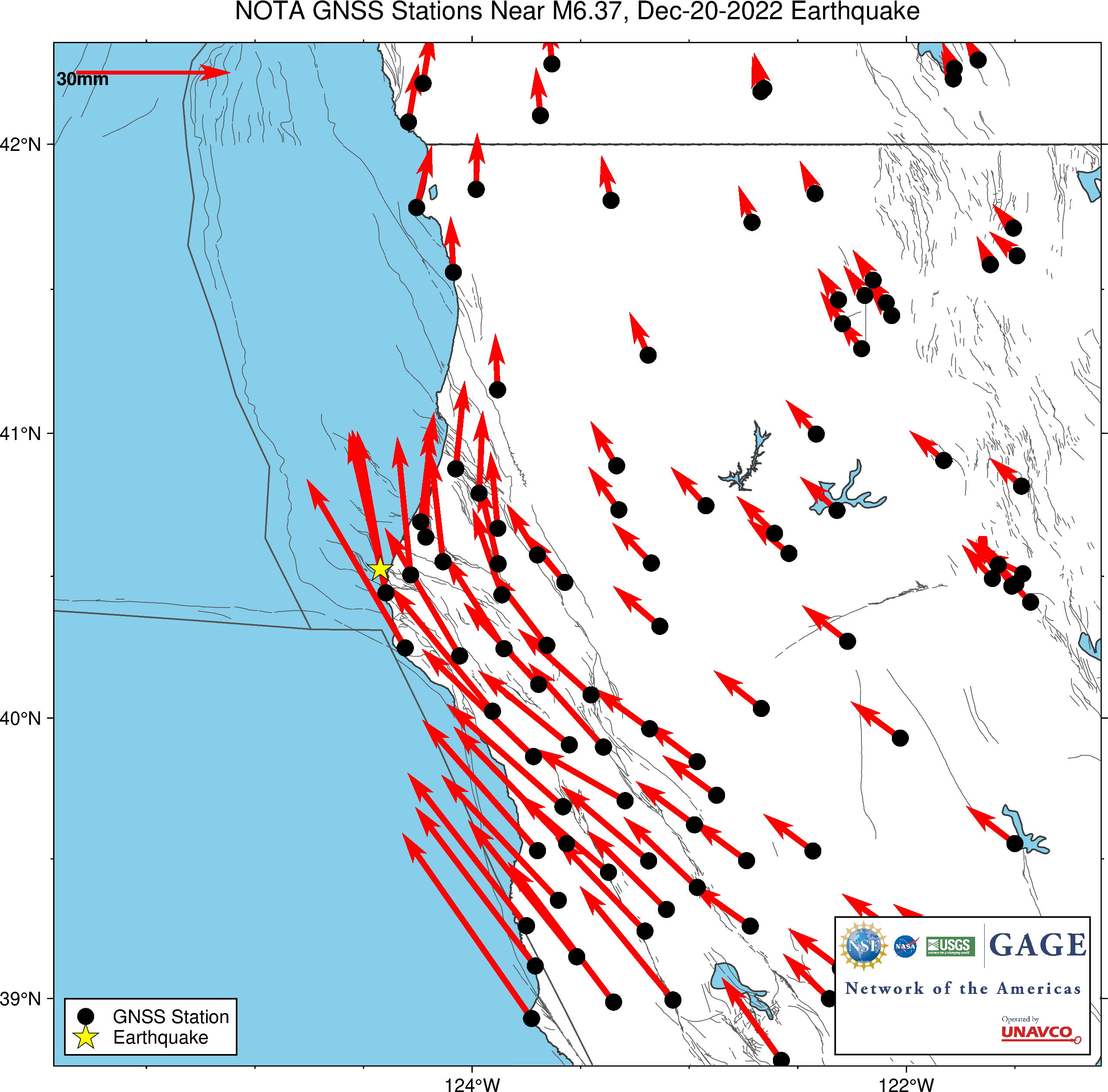 Long-term GPS station velocities