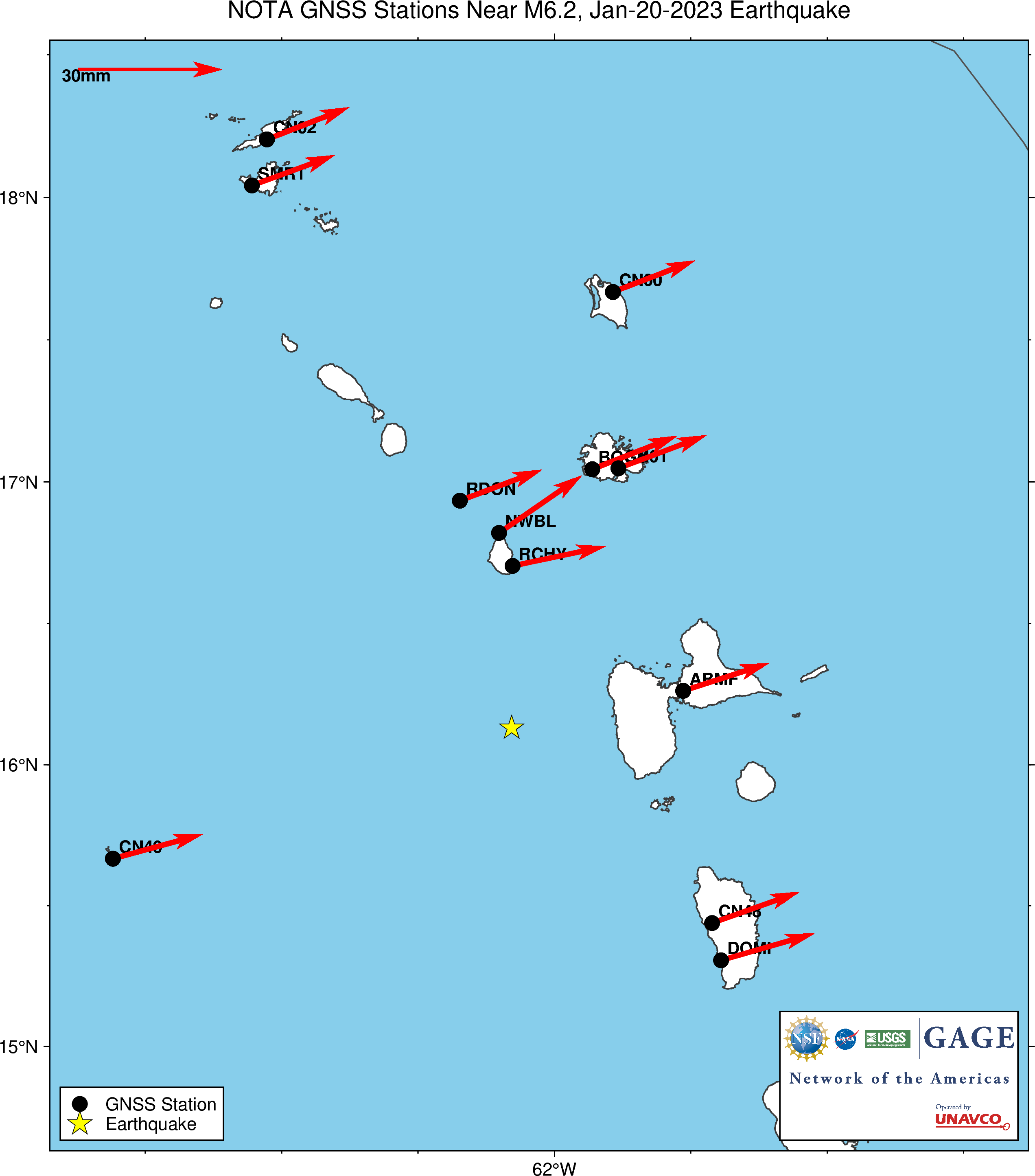 Long-term GPS station velocities