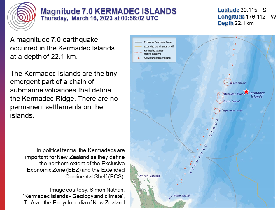 M 7.0 Kermadec Islands