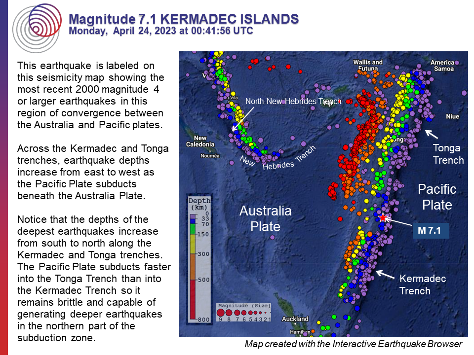 M 7.1 Kermadec Islands