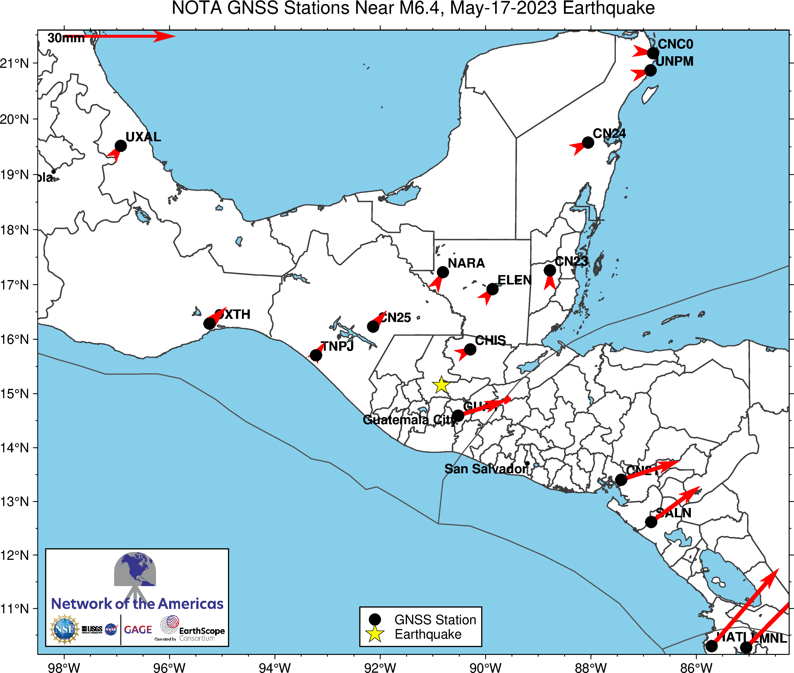 Long-term GPS station velocities