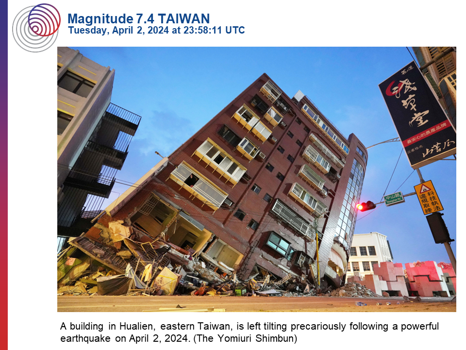 M 7.4 Taiwan
