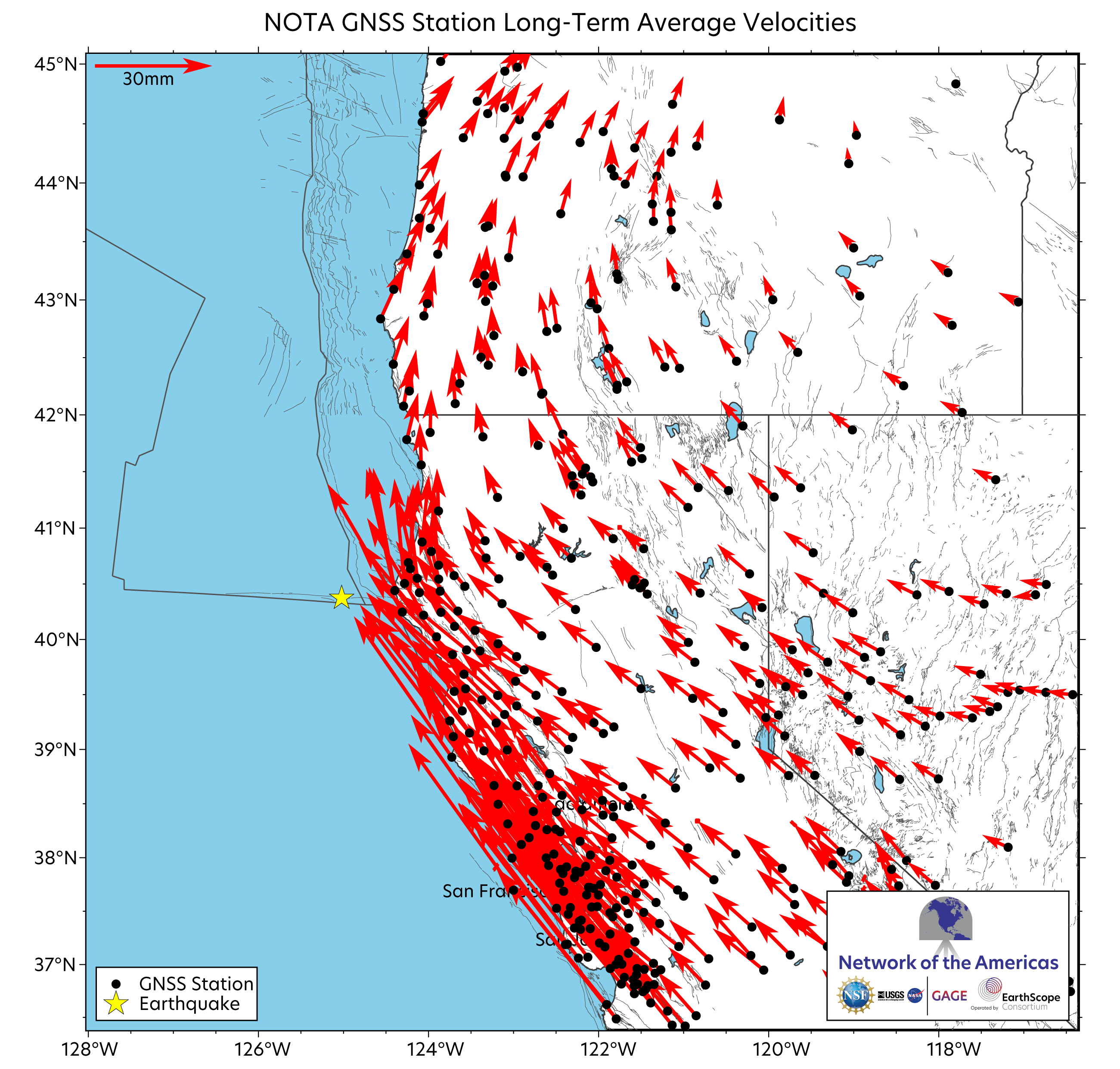 Long-term GPS Station Velocities
