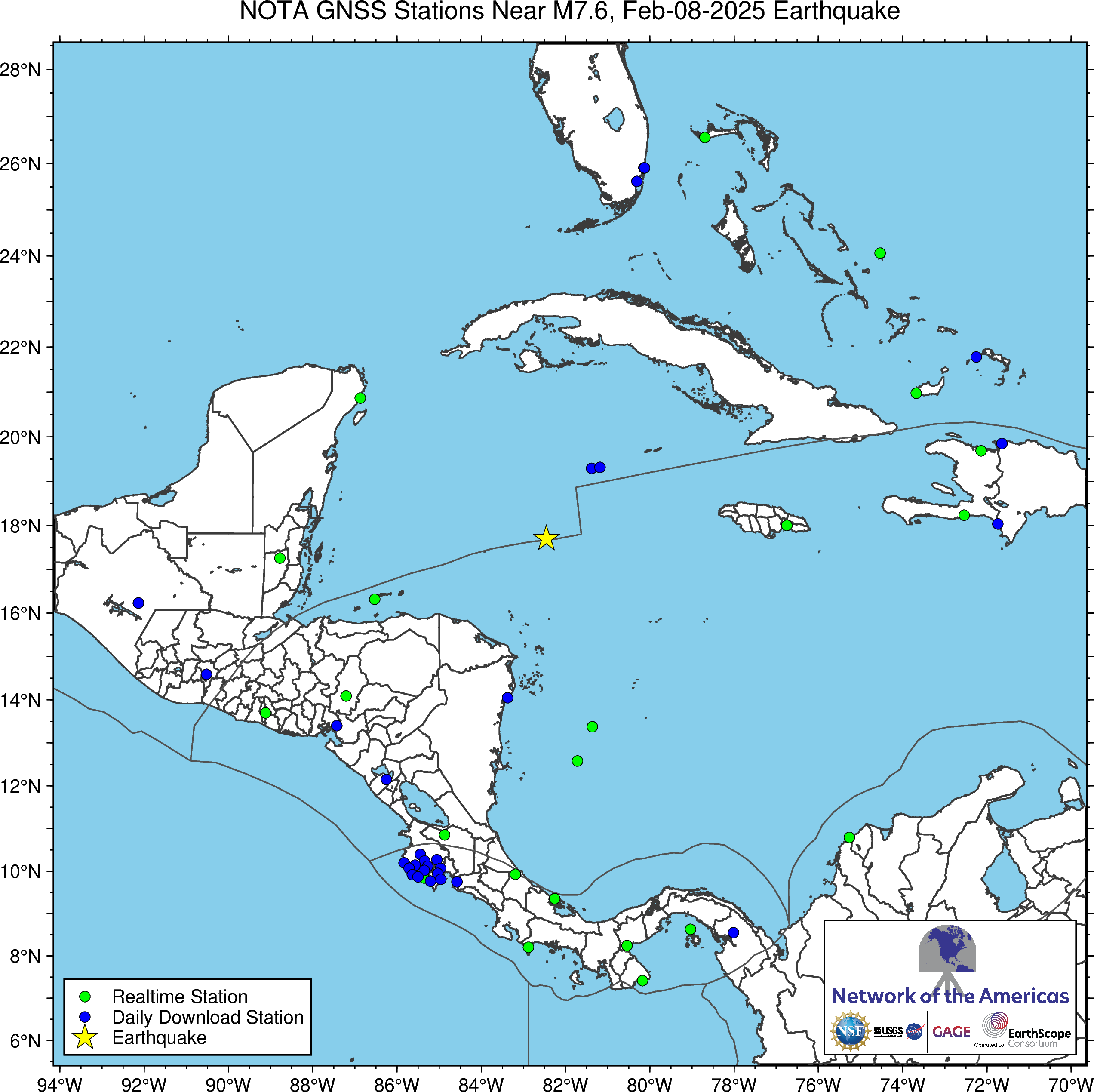 M 7.6 near Cayman Islands